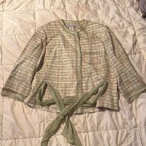 Design Elements by Donna Degnan 18w acrylic silk poly buttonless jacket